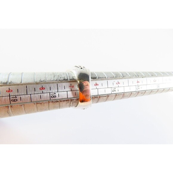 Pierced Sterling Silver Designer Style Finger Ring Pre-owned Size 6 1/2 - Picture 8 of 8